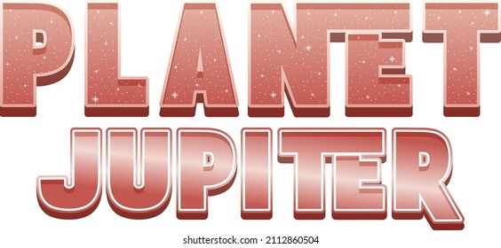 Planet Jupiter word logo design illustration