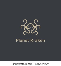 Planet Kraken Logo - Vector