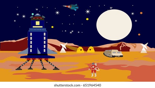  planet landscape vector illustration