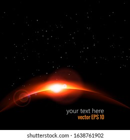 Planet landscape vector illustration. Space background with place for text.