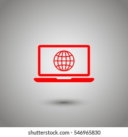 planet laptop vector icon