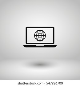 planet laptop vector icon