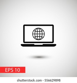 planet laptop vector icon
