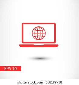 planet laptop vector icon