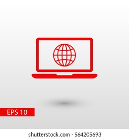 planet laptop vector icon