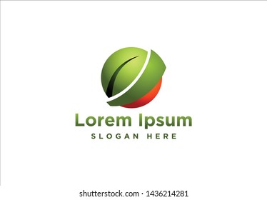planet and leaf, eco Logo Inspiration isolated on white background