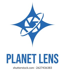 planet lens flat minimalist logo design