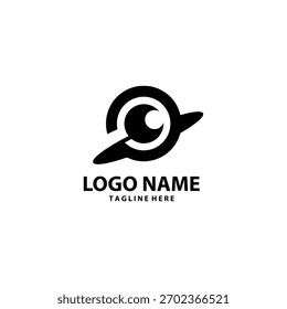 planet lens logo design vector