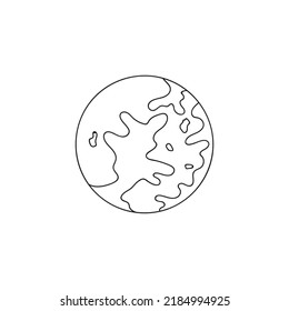 Planet in line art, element for design, logo.