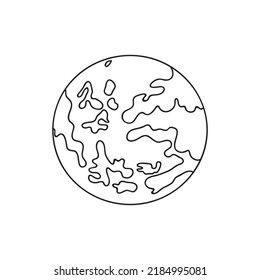 Planet in line art, element for design, logo.