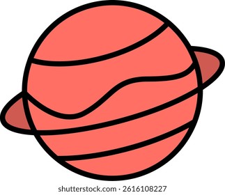 Planet Line Filled Vector Icon Design