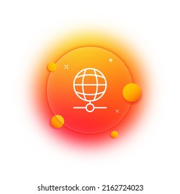 Planet line icon. concept. Pointer, map, navigation, geolocation, gps, globe, worldwide. Location concept. Glassmorphism style. Vector line icon for Business and Advertising.