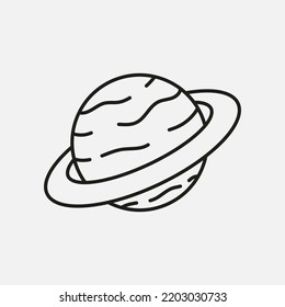 Planet line icon flat illustration