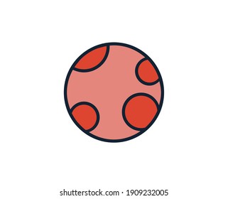 Planet line icon. High quality outline symbol for web design or mobile app. Thin line sign for design logo. Color outline pictogram on white background