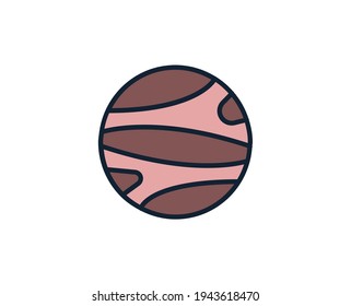 Planet line icon. High quality outline symbol for web design or mobile app. Thin line sign for design logo. Color outline pictogram on white background