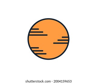 Icono de línea de planeta. Símbolo de esquema de alta calidad para diseño web o aplicación móvil. Firma de línea delgada para el logotipo de diseño. Pictograma de contorno de color sobre fondo blanco