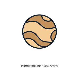 Planet line icon. High quality outline symbol for web design or mobile app. Thin line sign for design logo. Color outline pictogram on white background