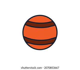 Planet line icon. High quality outline symbol for web design or mobile app. Thin line sign for design logo. Color outline pictogram on white background
