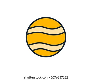 Planet line icon. High quality outline symbol for web design or mobile app. Thin line sign for design logo. Color outline pictogram on white background