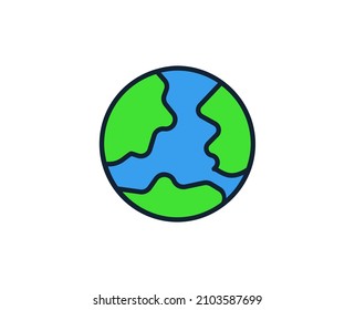 Planet line icon. High quality outline symbol for web design or mobile app. Thin line sign for design logo. Color outline pictogram on white background
