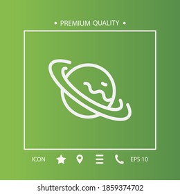 planet line icon, outline vector illustration.