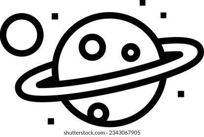 Icono de línea de planeta: icono único, vector