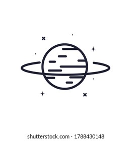 icono de estilo de línea de planeta de cosmos futuristas del espacio y tema del universo Ilustración vectorial