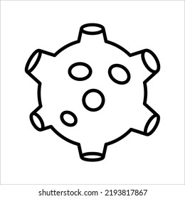 Planet lineares Icon isoliertes Universum Konzept. Planetensymbol für Astronomieapplikationen und Webseiten auf weißem Hintergrund.