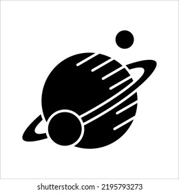 Planet linear icon isolated universe concept. planetary ring system icon for astronomy apps and websites on white background.