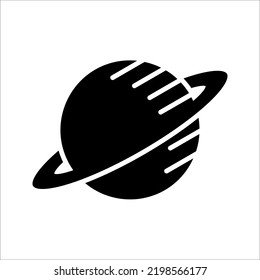 Planet linear icon isolated universe concept. planetary ring system icon for astronomy apps and websites on white background.