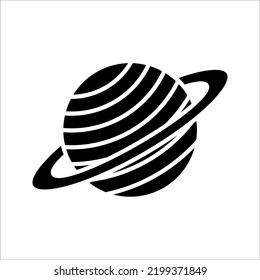 Planet linear icon isolated universe concept. planetary ring system icon for astronomy apps and websites on white background.