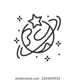 Planet, linear icon. Line with editable stroke