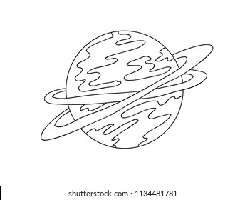 planet, lines, vector. on a white background