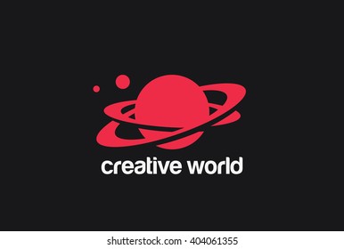 Planet Logo abstract design vector template Negative space style.
Travel World Logotype concept icon