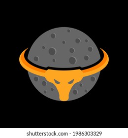 planet logo with bull's head very beautifully blended, the logo is easy to remember. suitable for various media