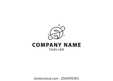 planet logo with a combination of leaf plants in a linear design