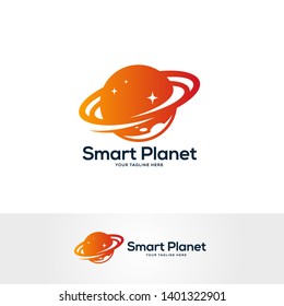 planet logo design concept, abstract logo design vector