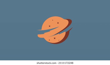 Planet Logo Design Concept Template Vector