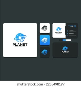 Planet-Logo-Design mit Fotografie und Kamera