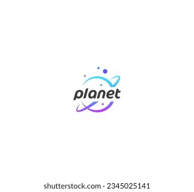 Planet logo design template concept.
