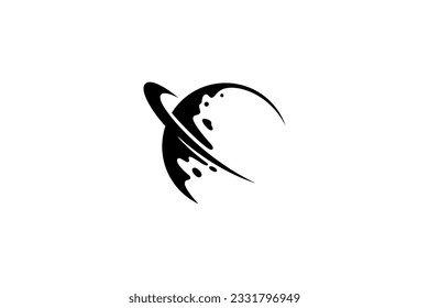 Planet logo design template in flat style