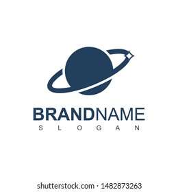 Planet Logo Design Template Isolated On White Background