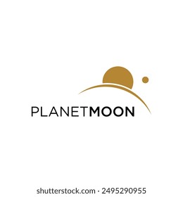 Logotipo del planeta con Vector de línea de horizonte