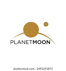 Planet-Logo mit Horizontlinie-Vektorgrafik und modernem Design