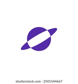 planet logo icon line collision, vector illustration