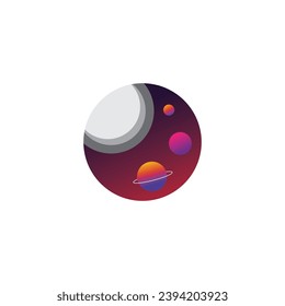 diseño web del icono del planeta color del círculo moderno
