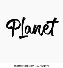 Planet Logo Ink Hand Lettering Modern Stock Vector (Royalty Free ...