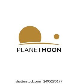 planet logo with modern and flat design concept