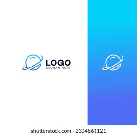 planet logo satellite vector design template cosmos best concept web icon app science
