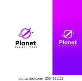 planet logo satellite vector design template cosmos best concept web icon app science